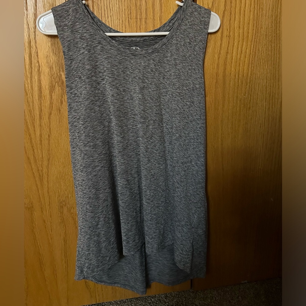 Athletic Works Women's Gray Sleeveless Active Racerback Tank Top Size L (12-14)